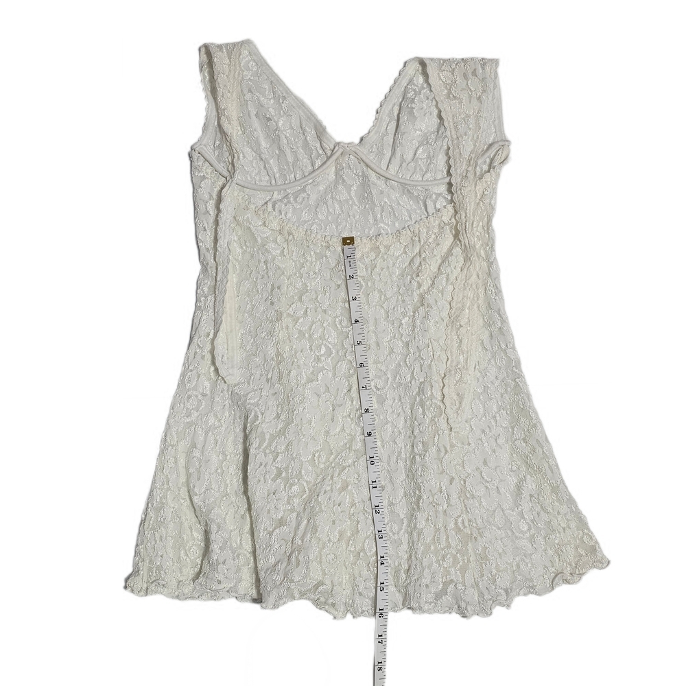 Escante Elegant Vintage Lace White Halter Babydoll Lace Lingerie Dress - Picture 13 of 14